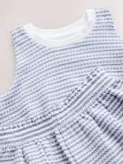 Blue Puffball Crochet 100% Cotton Top and Shorts Set (3-16yrs) - Image 9 of 10