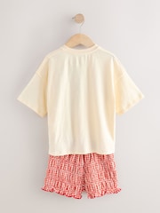 Ecru/Red Gingham Graphic T-Shirt and Bloomer Shorts Set (3-16yrs) - Image 5 of 8