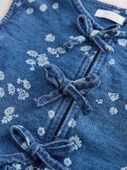 Blue Denim 100% Cotton Ditsy Floral Waistcoat Set (3-16yrs) - Image 10 of 10