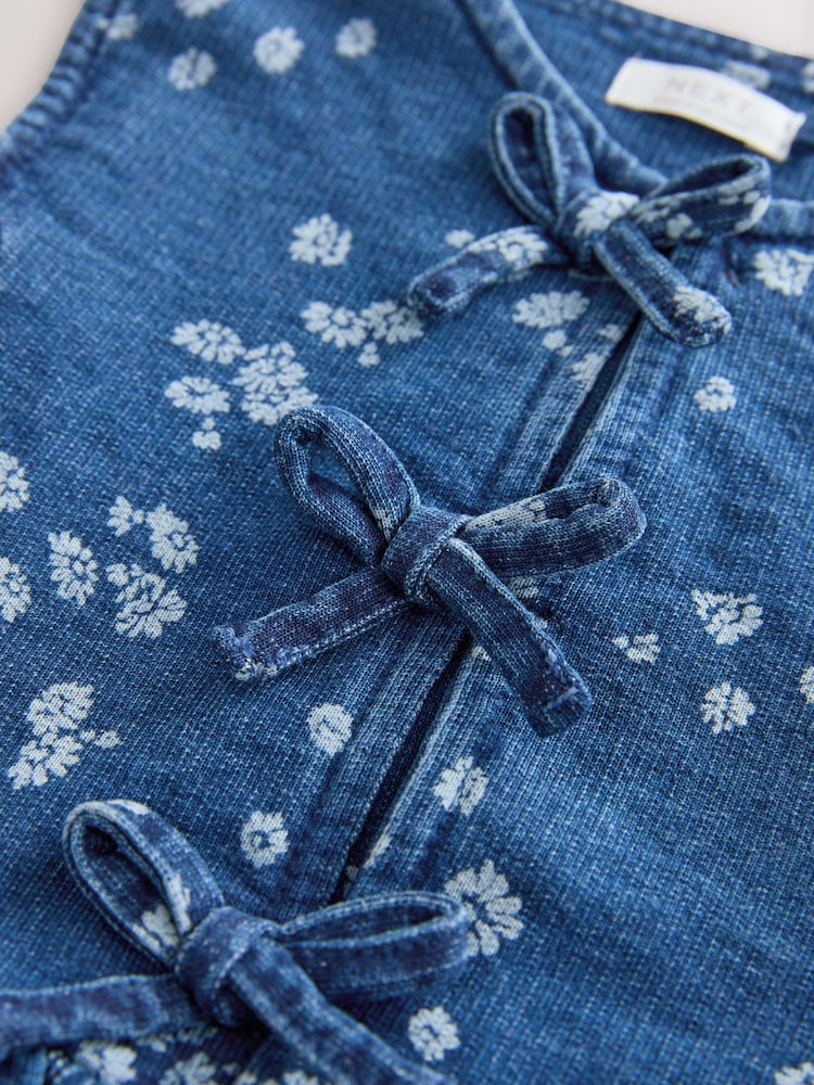 Blue Denim 100% Cotton Ditsy Floral Waistcoat Set (3-16yrs) - Image 10 of 10 Blue Denim 100% Cotton Ditsy Floral Waistcoat Set (3-16yrs) - Image 10 of 10