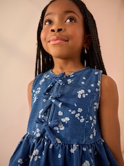 Blue Denim 100% Cotton Ditsy Floral Waistcoat Set (3-16yrs) - Image 4 of 4
