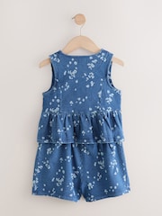 Blue Denim 100% Cotton Ditsy Floral Waistcoat Set (3-16yrs) - Image 7 of 10