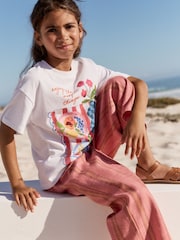 Cream Oversized Sequin Graphic Print T-Shirt (3-16yrs) - Image 4 of 8