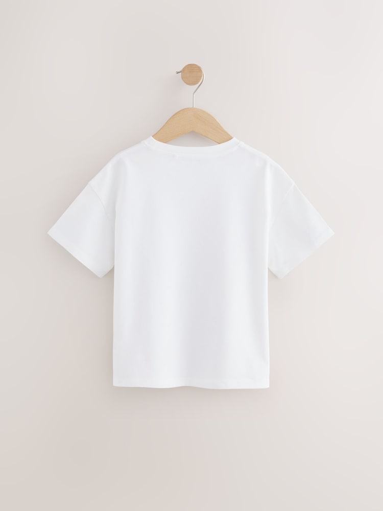 Cream Oversized Sequin Graphic Print T-Shirt (3-16yrs) - Image 6 of 8