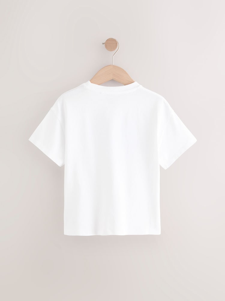 White Sequin Heart Print T-Shirt (3-16yrs) - Image 3 of 5