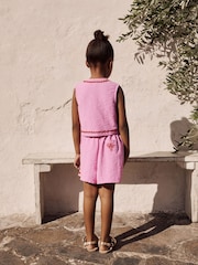 Pink Embroidered Waistcoat & Short Set (3-16yrs) - Image 2 of 10