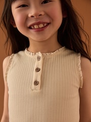 Crudo - Pointelle Vest and Floral Print Lace Midi Skirt Set (3-16yrs) - Imagen 4 de 4