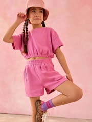 Pink T-Shirt and Shorts Set (3-16yrs) - Image 1 of 3