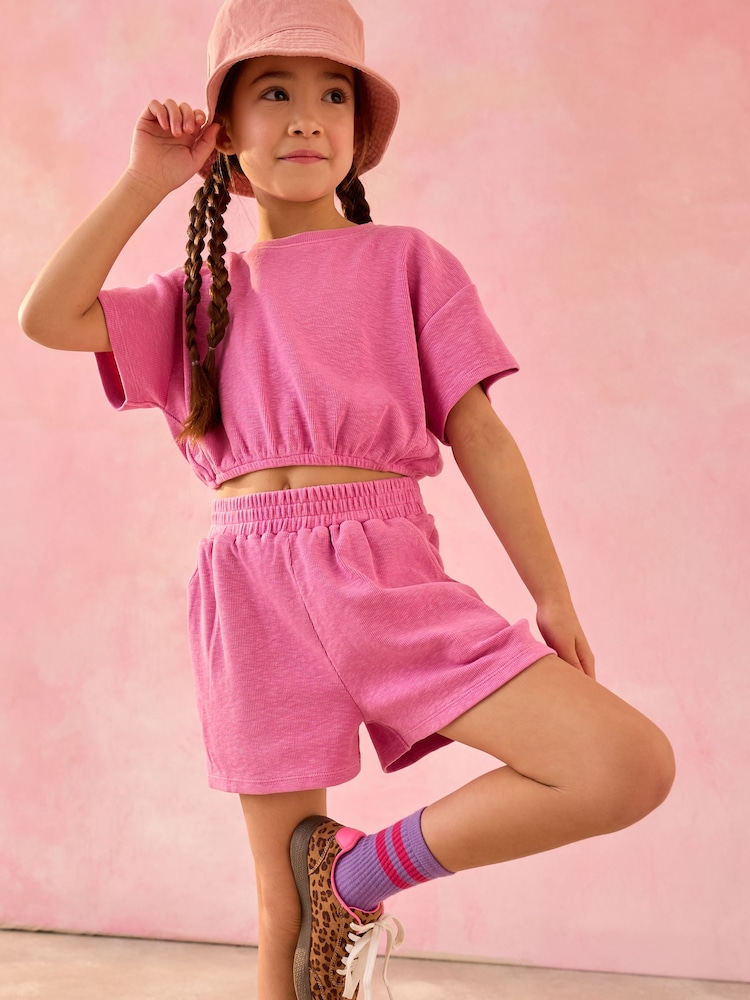 Pink T-Shirt and Shorts Set (3-16yrs) - Image 1 of 3