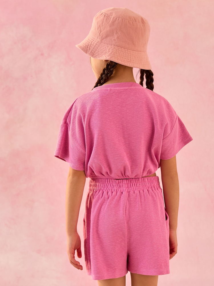 Pink T-Shirt and Shorts Set (3-16yrs) - Image 2 of 3