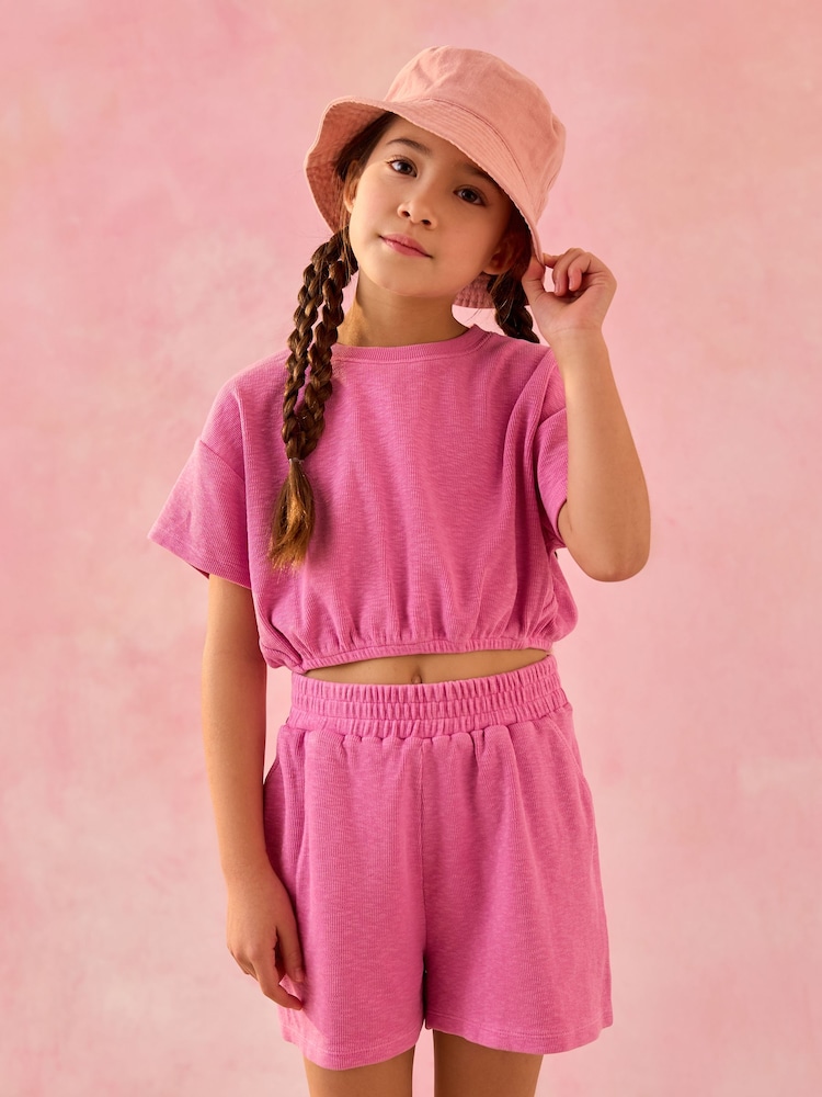 Pink T-Shirt and Shorts Set (3-16yrs) - Image 3 of 3
