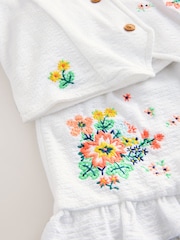 White Floral Waistcoat Shorts Set (3-16yrs) - Image 3 of 4