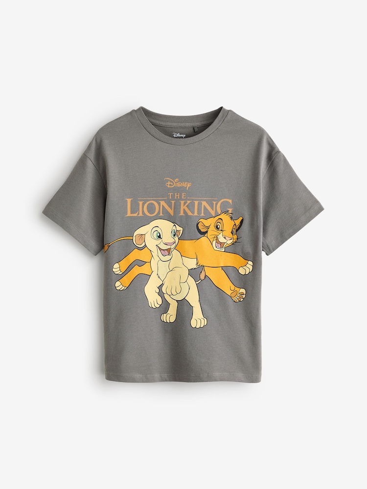 Antraciet - Oversized gelicenseerd Lion King 100% katoenen T-shirt (3 - 16 jr) - Image 2 of 4