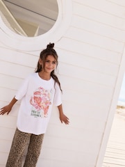 White Oversized Sequin Graphic Print T-Shirt (3-16yrs) - Image 4 of 6