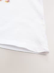 White Oversized Sequin Graphic Print T-Shirt (3-16yrs) - Image 7 of 7
