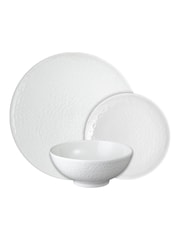 Denby 12 Piece White Carve Tableware Dinner Set - Image 3 of 3