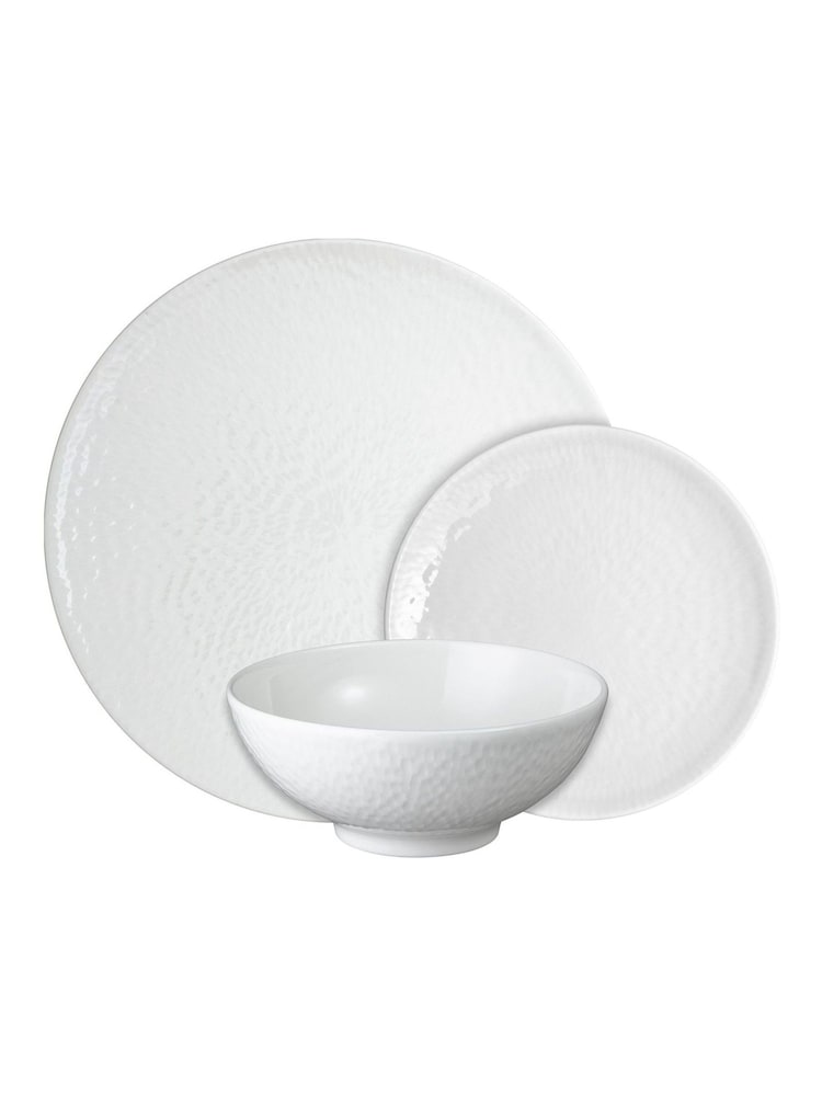 Denby 12 Piece White Carve Tableware Dinner Set - Image 3 of 3