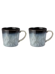 Denby Set of 2 Black Halo Mugs - Image 2 of 4