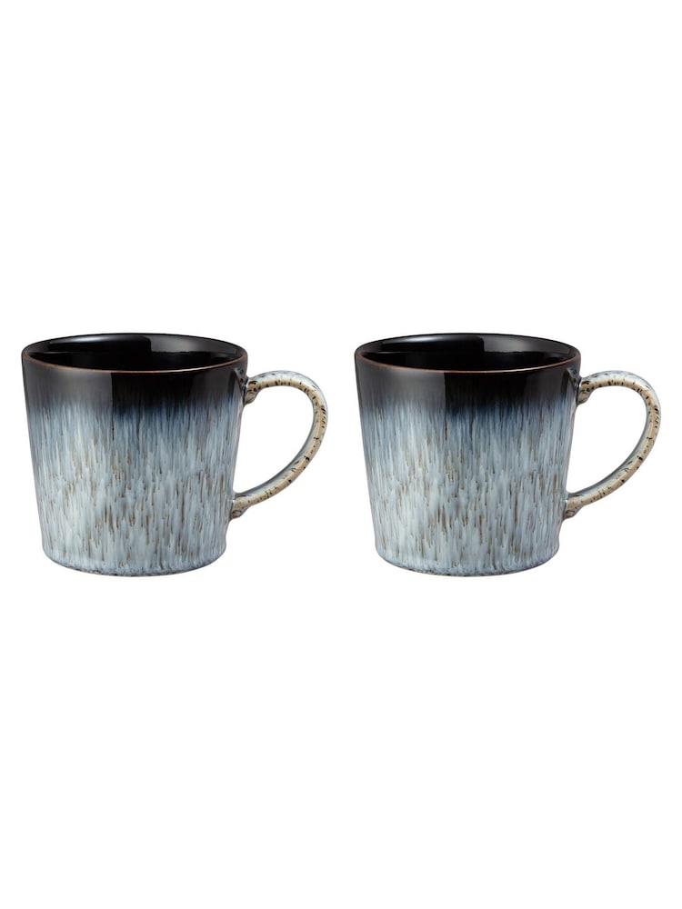 Denby Set of 2 Black Halo Mugs - Image 2 of 4