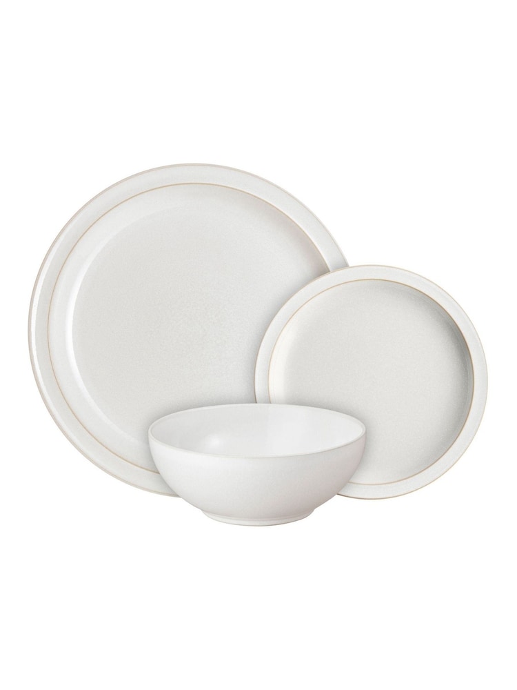 Denby 12 Piece Cotton White Tableware Dinner Set - Image 2 of 4