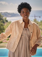 FatFace Hazel Dark Natural Hazel Broderie Jacket - Image 1 of 6