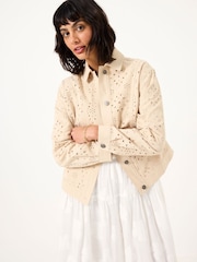 FatFace Hazel Dark Natural Hazel Broderie Jacket - Image 2 of 6