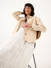 FatFace Hazel Dark Natural Hazel Broderie Jacket - Image 4 of 6