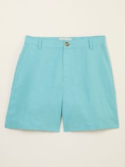 FatFace Nell Turquoise Blue Linen Shorts - Image 5 of 5