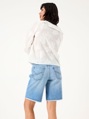 FatFace Light Blue Denim Long Denim Shorts - Image 2 of 7