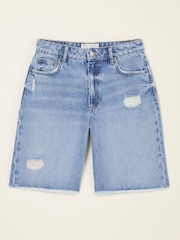 FatFace Light Blue Denim Long Denim Shorts - Image 7 of 7