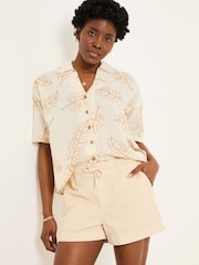 FatFace Ashby Natural Drawstring Shorts - Image 1 of 5