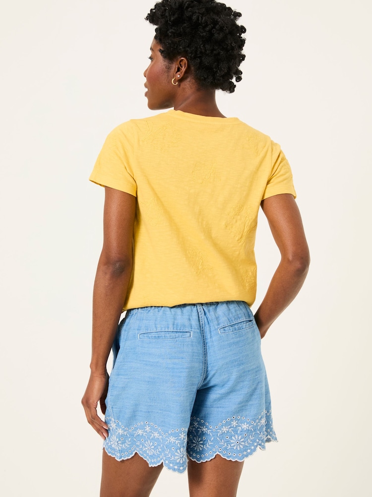 Chambray Blue Broderie Shorts - Image 2 of 6