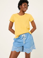 Chambray Blue Broderie Shorts - Image 3 of 6