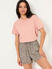 FatFace Black Leaf Dot Flippy Shorts - Image 1 of 6