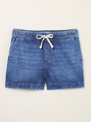 FatFace Ashby Dark Vintage Blue Ashby Drawstring Denim Shorts - Image 9 of 9