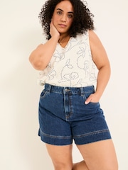 FatFace Broadway Denim Vintage 100% Cotton Denim Shorts - Image 7 of 9