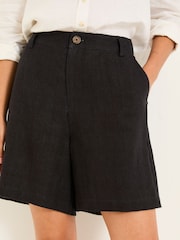 FatFace Nell Black Linen Shorts - Image 5 of 6