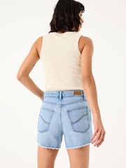 FatFace Holywell Light Blue Frayed Denim Shorts - Image 2 of 5