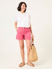 FatFace Padstow Dark Pink Chino Shorts - Image 3 of 6