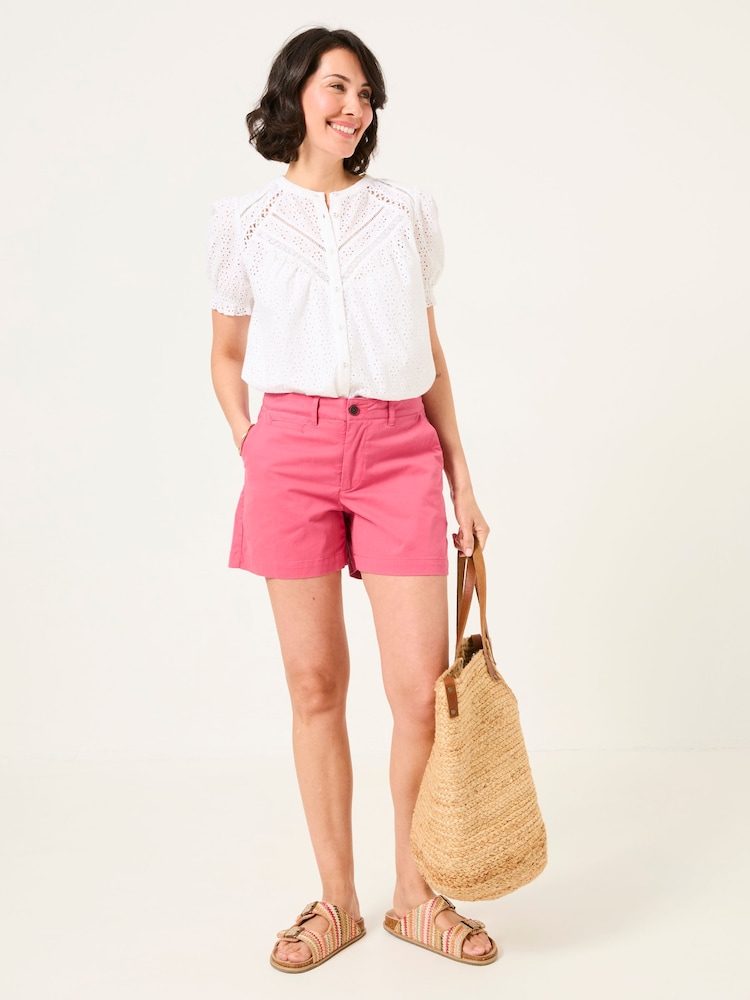 FatFace Padstow Dark Pink Chino Shorts - Image 3 of 6