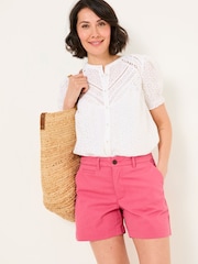 FatFace Padstow Dark Pink Chino Shorts - Image 4 of 6