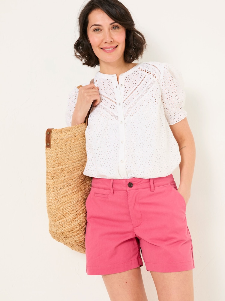 FatFace Padstow Dark Pink Chino Shorts - Image 4 of 6
