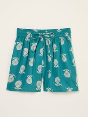 FatFace Teal Blue Lino Shell Flippy Shorts - Image 11 of 11
