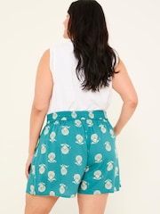 FatFace Teal Blue Lino Shell Flippy Shorts - Image 2 of 11