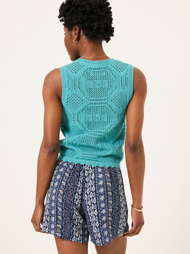 FatFace Indigo Blue Paisley Flippy Shorts - Image 2 of 6