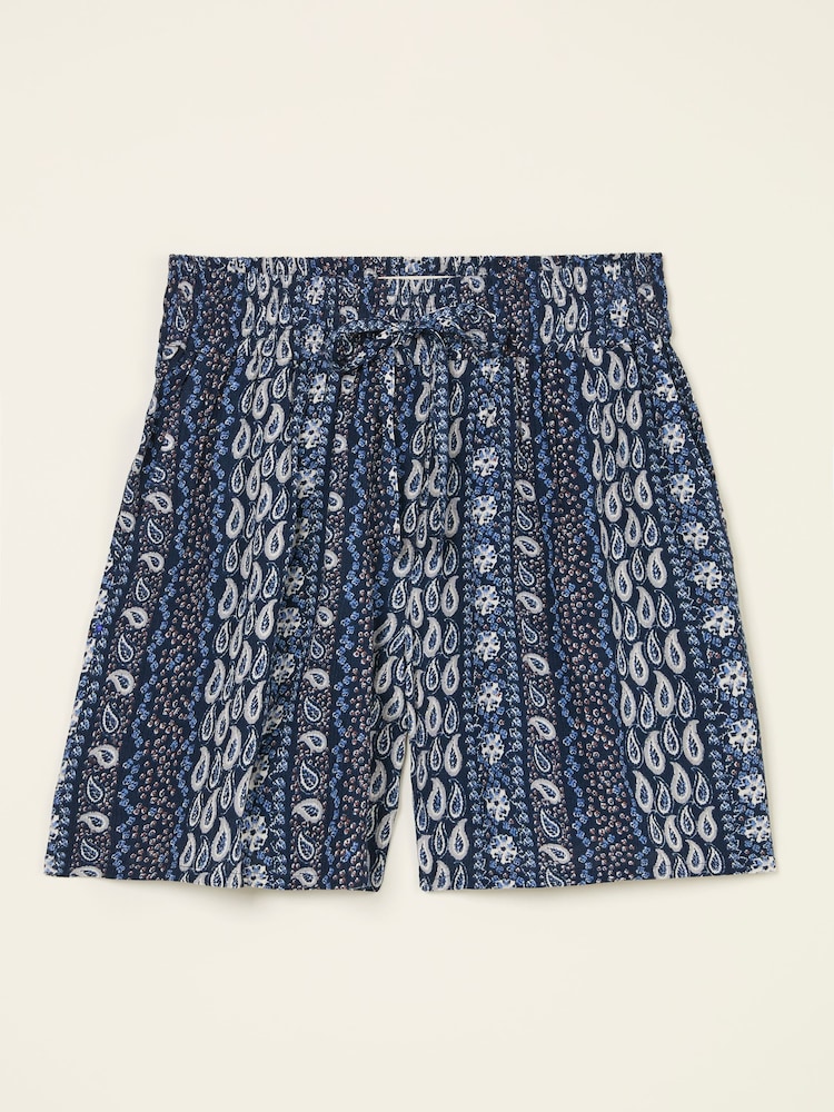 FatFace Indigo Blue Paisley Flippy Shorts - Image 6 of 6