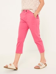 FatFace Farnham Pink Cropped Chino Trousers - Image 1 of 6