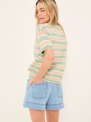 FatFace Broadway Light Vintage Blue 100% Cotton Denim Shorts - Image 2 of 9