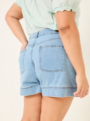 FatFace Broadway Light Vintage Blue 100% Cotton Denim Shorts - Image 6 of 9