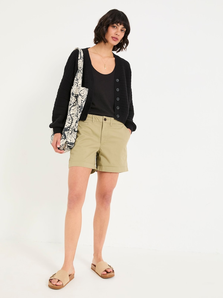 FatFace Padstow Khaki Green Chino Shorts - Image 1 of 5